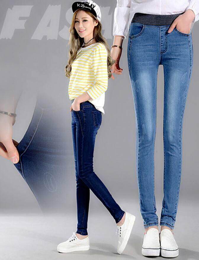 Korean Style Jeans Women Casual High Waist Elastic Denim Long Pencil Pants Lady Trousers August 2018 - 3 Korean Style Jeans Women Casual High Waist Elastic Denim Long Pencil Pants Lady Trousers - 3