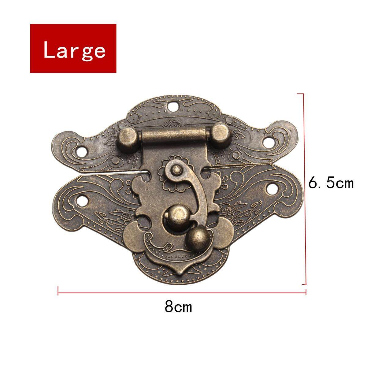 3 cái Cổ Retro Vintage Trang Trí Chốt Gỗ Hộp Đựng Trang Sức Chốt Bấm Miếng Lót Ngực Khóa Lớn-quốc tế