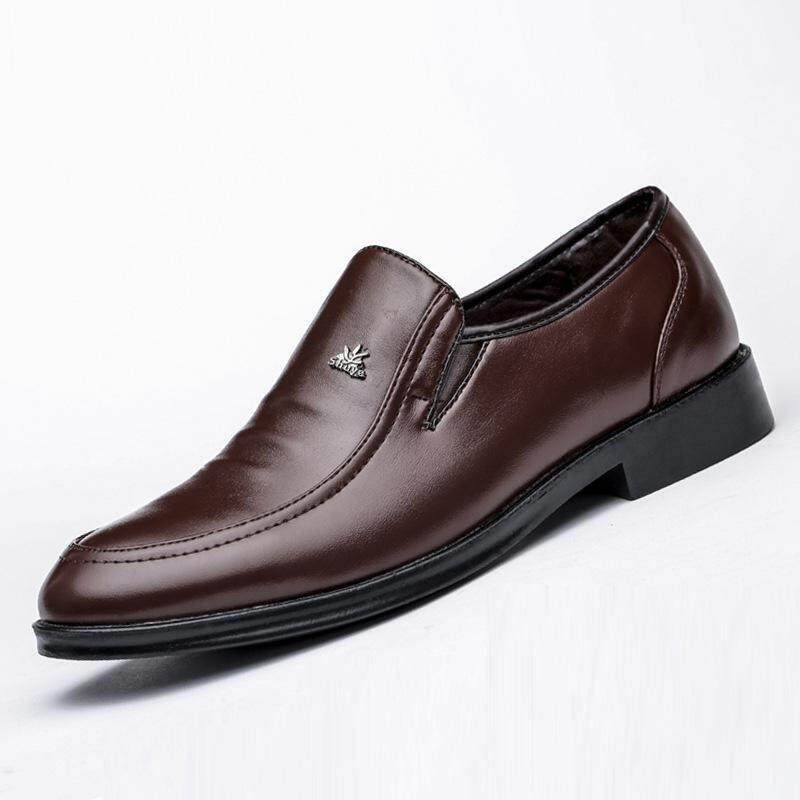 Pria Bisnis Sepatu 2018 Baru Penny Loafer untuk Pria Polos Selip-On Platform Datar Pu Kulit Sepatu Gaun -Internasional