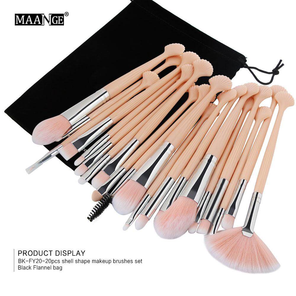 Jual Seksi Modis 20 PC Riasan Kuas Blusher Mata Shadow Brushes Set Perlengkapan dengan Tas Flanel Foxloom A1- internasional