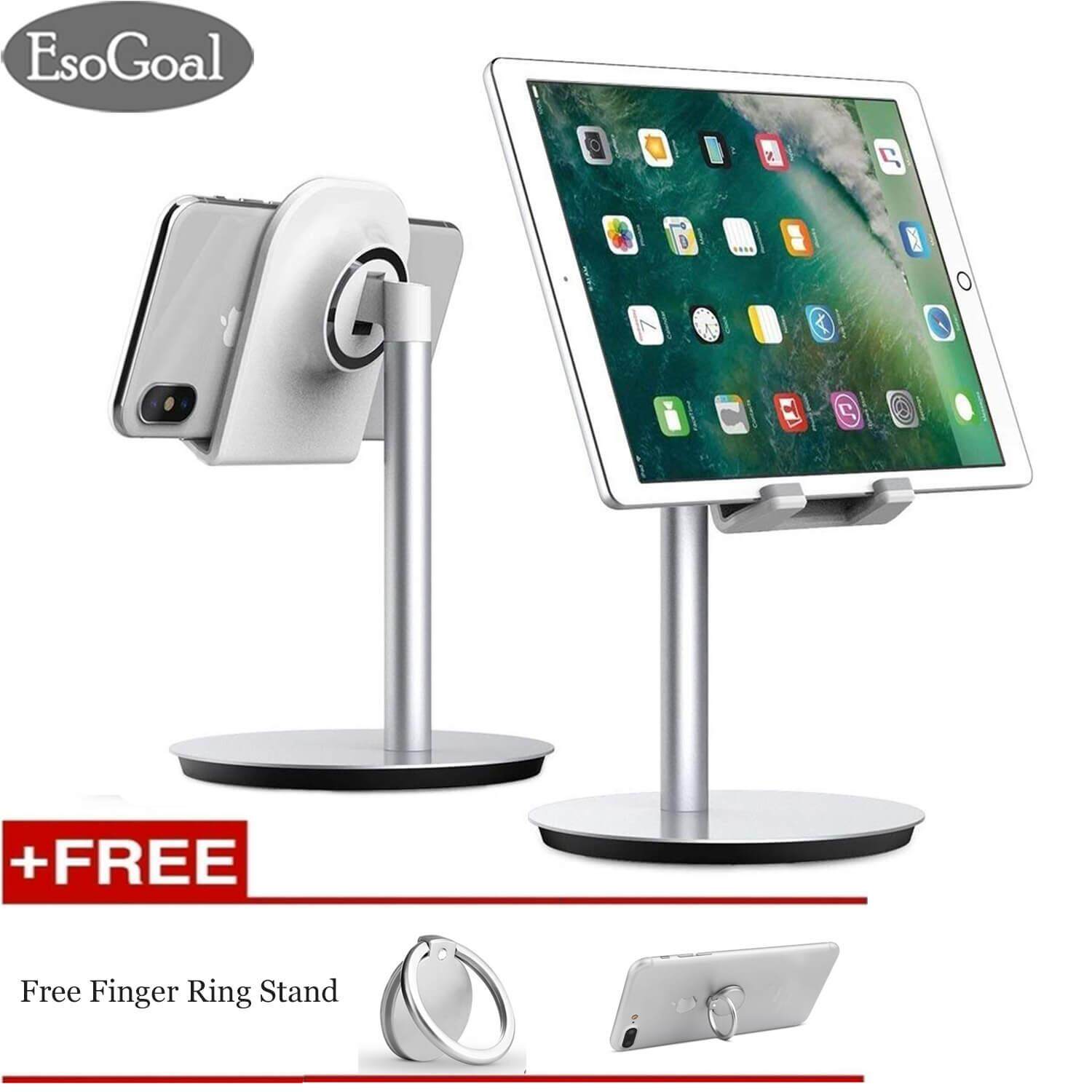 EsoGoal Phone Stand iPad Stand Desk Dock, Aluminum Adjustable Stand and Holder for iPhone Galaxy Phone, Cell Tablet Nintendo Switch iPad Cradle Mount Charging Dock Accessories Up to 10.5