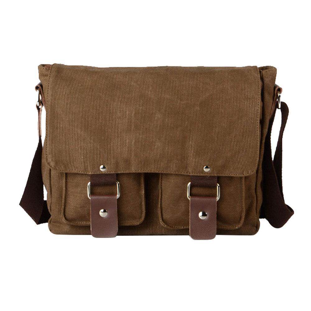 Niceeshop DSLR SLR Tas Kamera, abu-abu Digital Perekam Video Fotografi Kanvas Ransel Selempang Pelindung Ransel Tahan Air Bahu Messenger dengan Tahan Guncangan Insert untuk Sony Canon Nikon Olympus Pentax (Kopi)