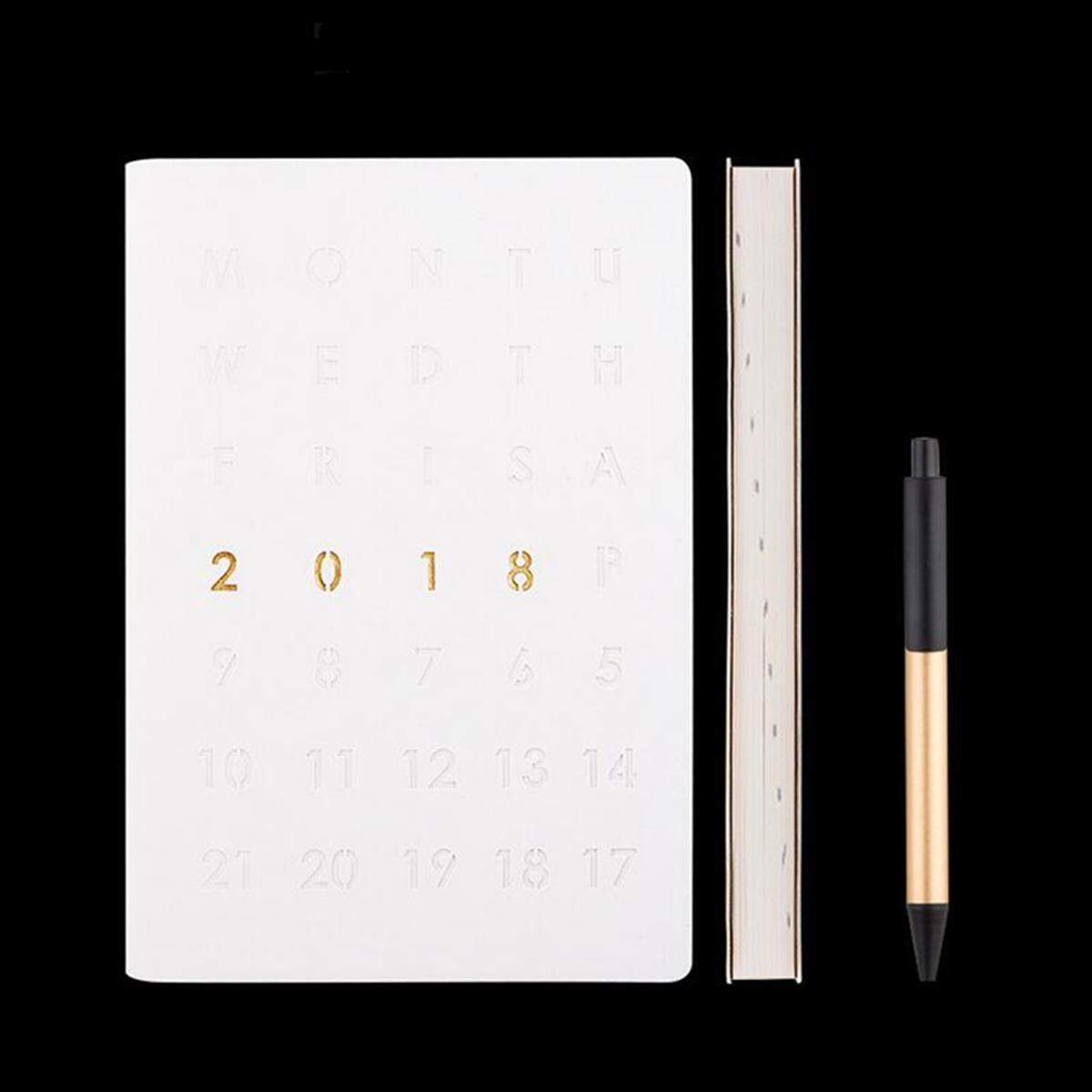 2018 สัปดาห์เพื่อดูหรือวันหน้าไดอารี่ Planner ใน Slimline, Quarto A5 หรือ A4 สีขาว - นานาชาติ