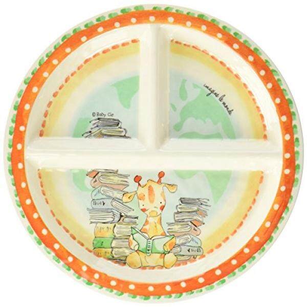 Baby Cie Baby Cie Imagine Le Monde Imagine The World Round Textured Sectioned Plate, Multicolor - intl