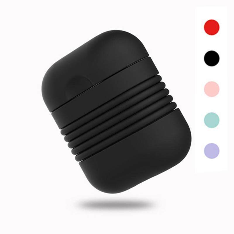 niceEshop For AirPods Charging Case,Silicone Waterproof Protective Cover AirPods Case Cover Shockproof Dustproof Soft Skin Sports Design With Lanyard - intl Singapore