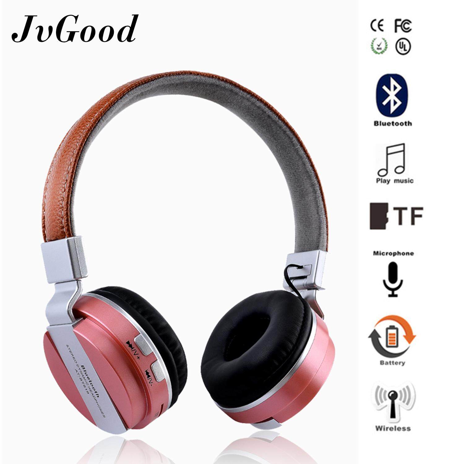 Vanker Sport Headset Headphone Earphone Fm Radio Mp3 Music JvGood Wireless Bluetooth Headphone Foldable Leather Sport Headset With FM Radio AUX TF Card MP3