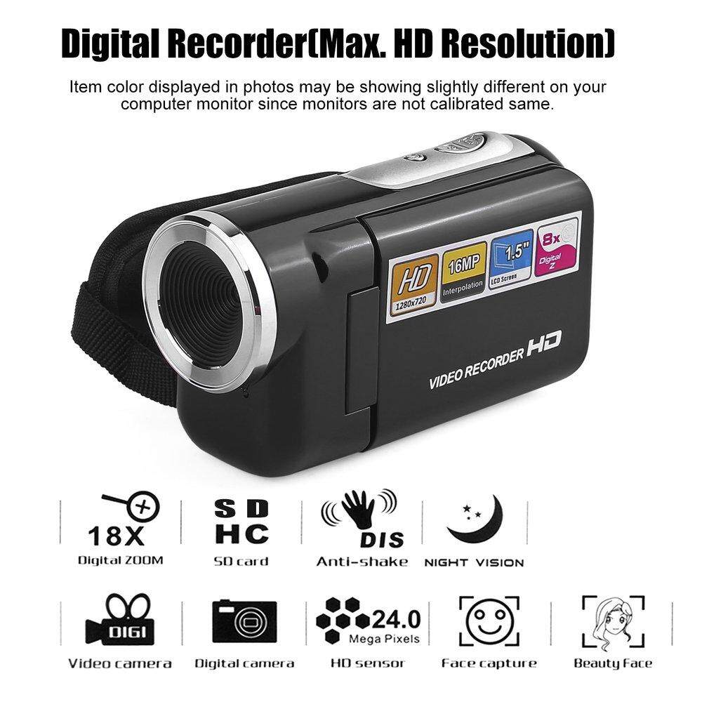 Jingle DV180 Kamera Hitam 16MP Mini Kamera Video dengan 1.5