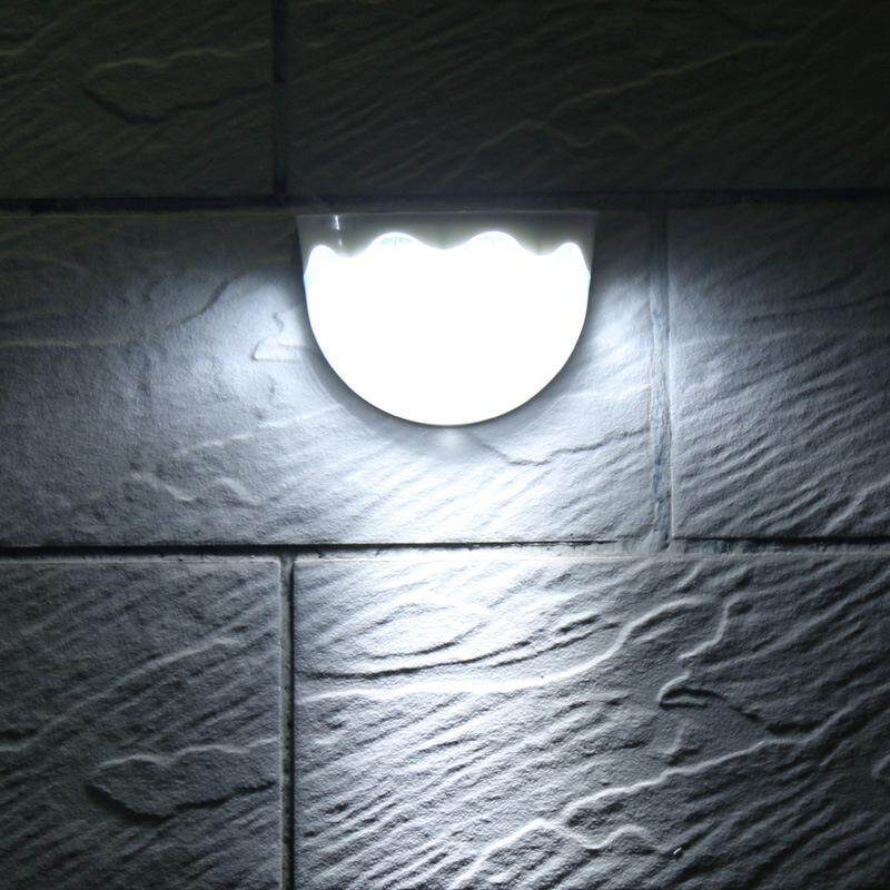 Dsstyles Lampu Tenaga Surya 6 LED Ringan Sensor Anti-Air Lampu Dinding Luar untuk Pagar Taman Pathway Balkon