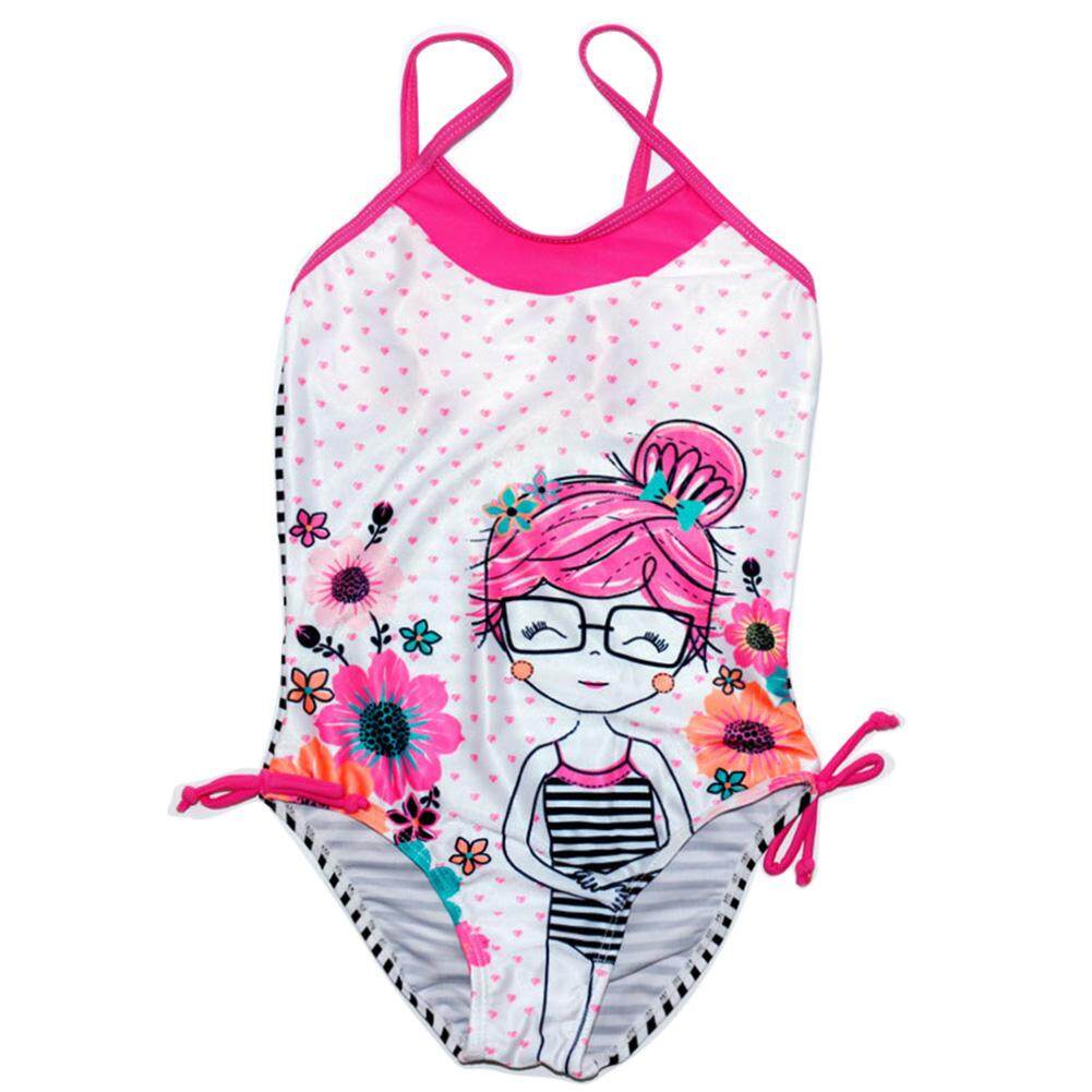 Kidlove Lucu Kartun Cetak-Sling Satu Potong Baju Renang Anak Perempuan Pantai Memakai Baju Terusan-Internasional