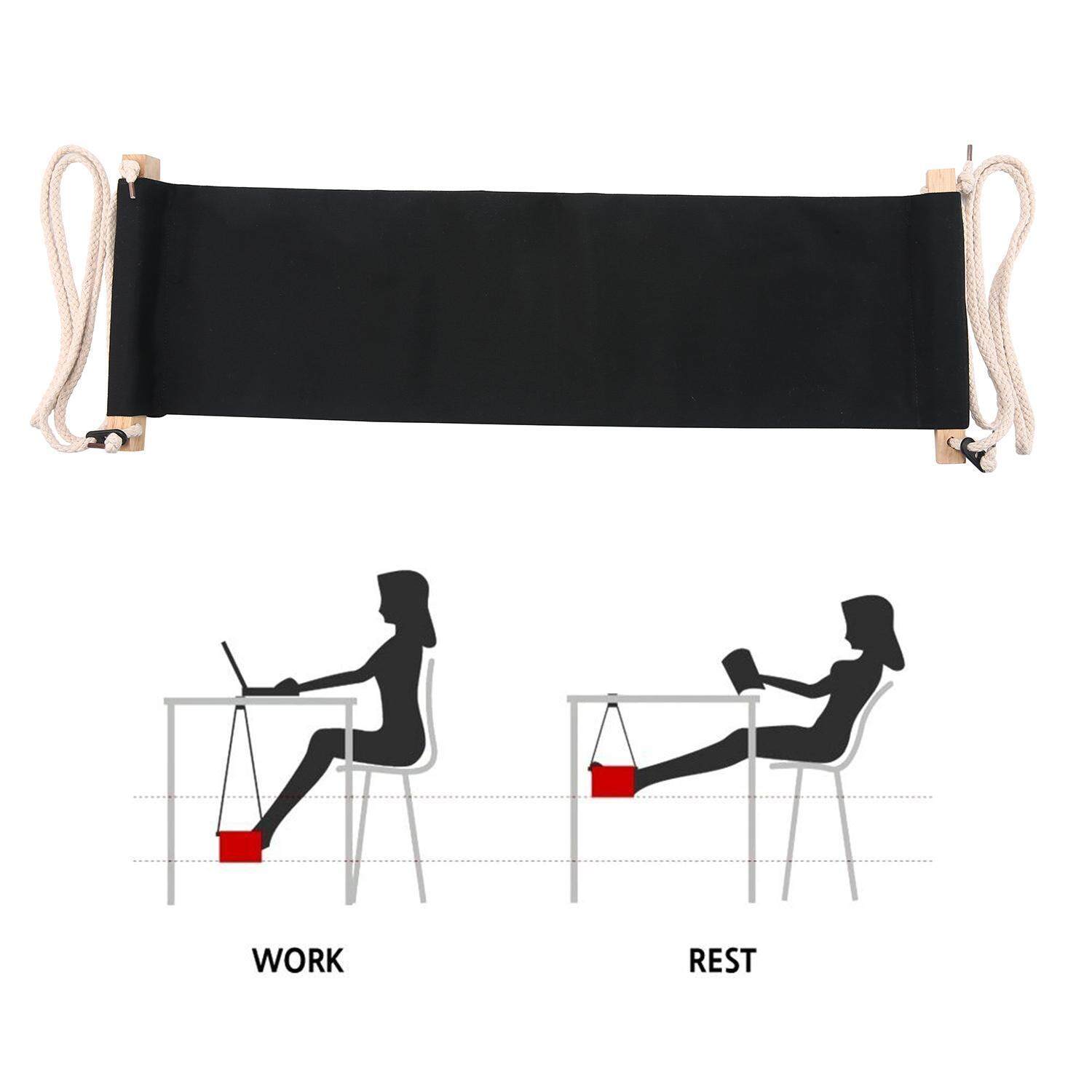 Leegoal Portabel Dapat Disesuaikan Mini Kantor Kaki Rest Meja Tulis Kaki Hammock-Internasional