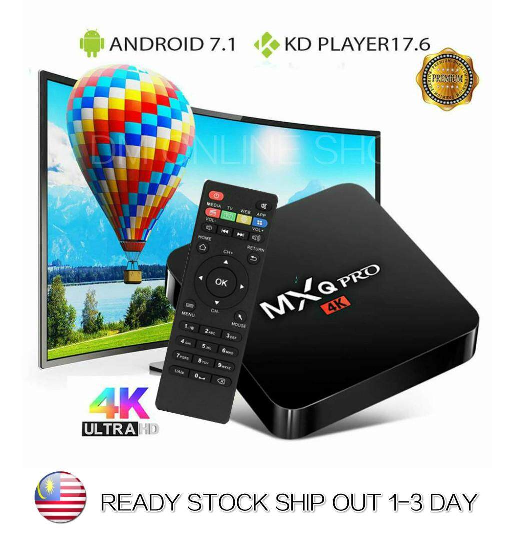 (Preinstall 3000 Famous Live Channel+LatestApp) MxqPro 4K Smart tv Box Android Box Iptv  Malaysia