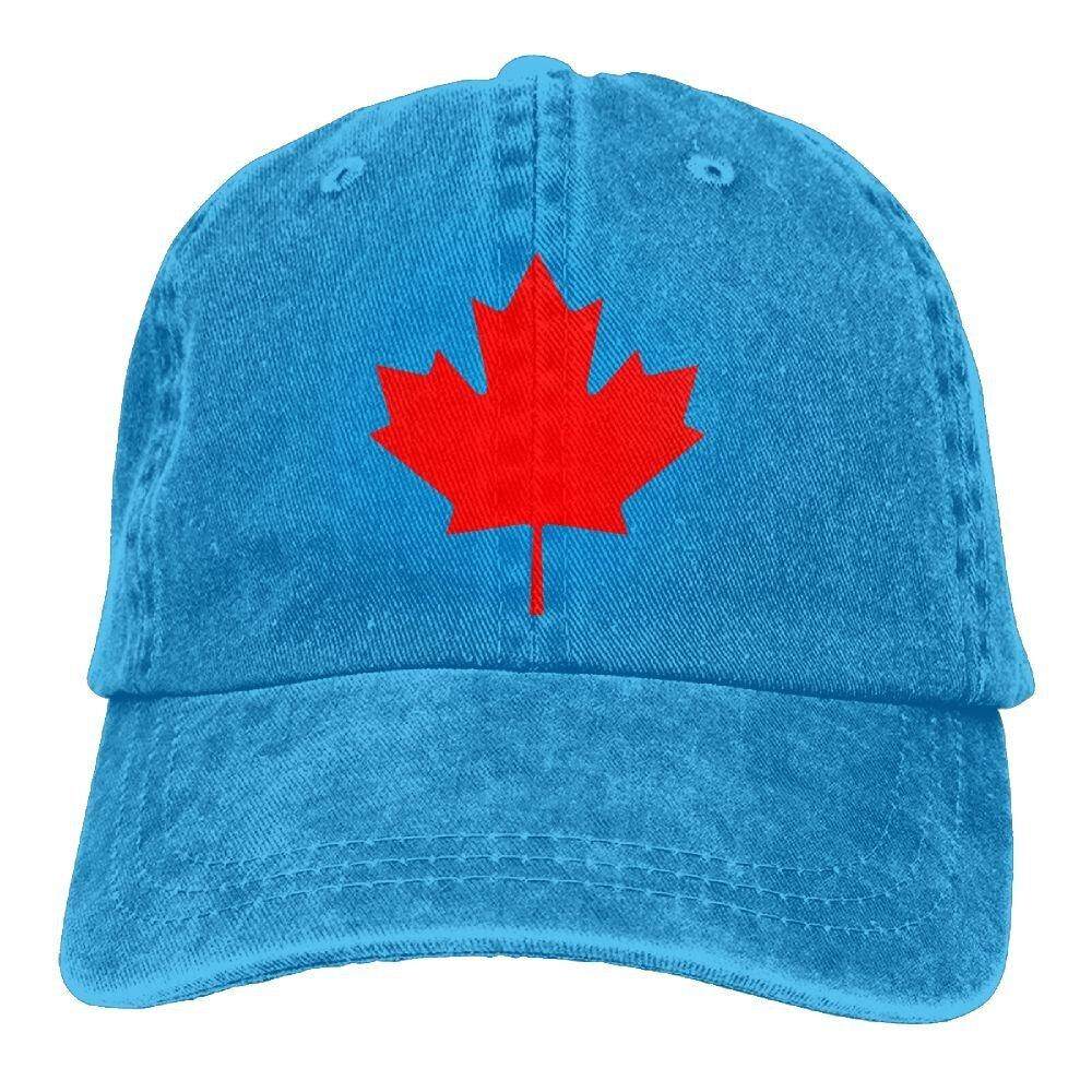 Richard Dapat Diedit Latar Belakang Merah Kanada Maple Daun Souvenir Dewasa Kapas Dicuci Denim Perjalanan Topi Topi Disesuaikan Alami-Internasional