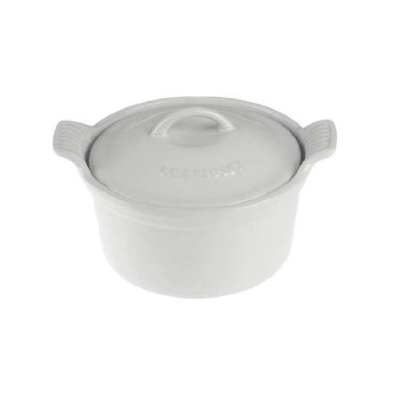Le Creuset Heritage Stoneware 18oz. Covered Cocotte, White - intl Singapore