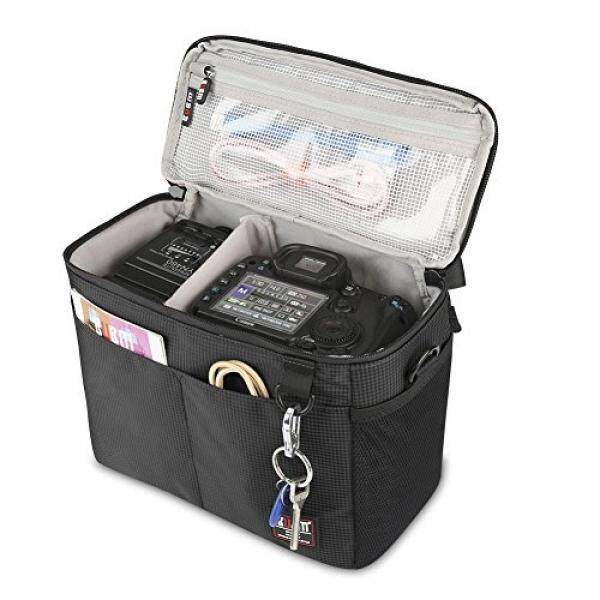 Tas Kamera DSLR-BUBM Kasus Kamera Digital Luar Ruangan Bahu Tas untuk Nikon, Canon, Sony, anti-Air dan Berat Tugas Kamera Memasukkan Termasuk Pembagi Berlapis dan Tali Bahu, garansi 2 Tahun (Hitam-M)-Internasional
