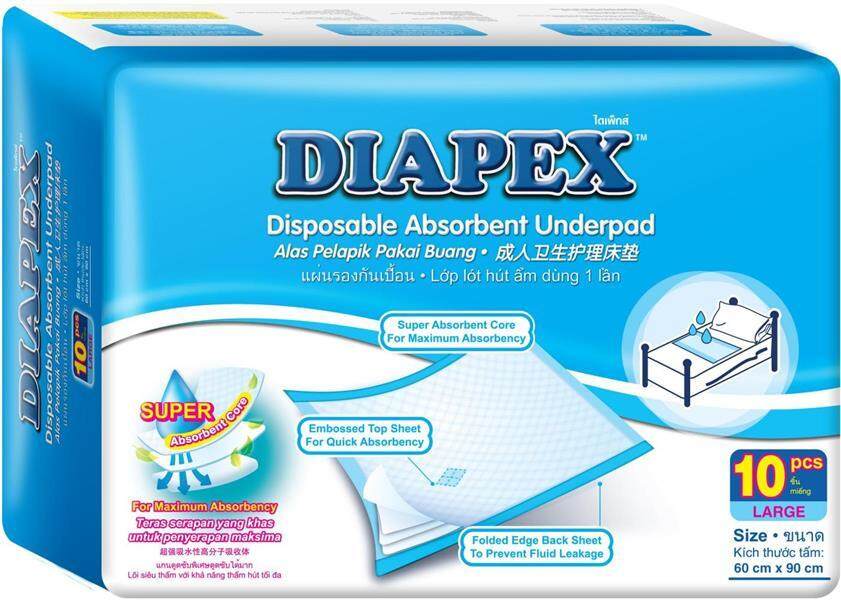 DIAPEX Disposable Absorbent Underpad Large 10pcs