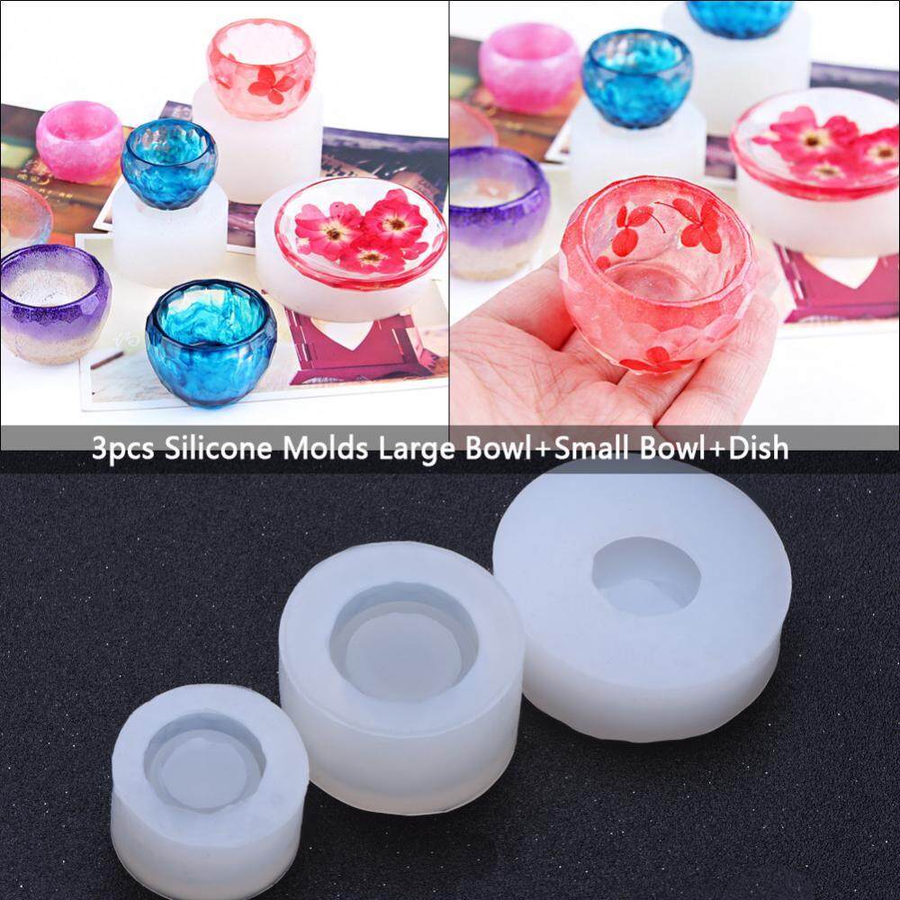 3 cái Khuôn Silicone Nhựa Dính TỰ LÀM Khuôn Lớn/Nhỏ Bát + Món Ăn Sản Xuất Dụng Cụ Làm-quốc tế