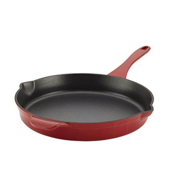 Anolon Vesta Cast Iron Cookware 12-Inch Skillet, Paprika Red - intl