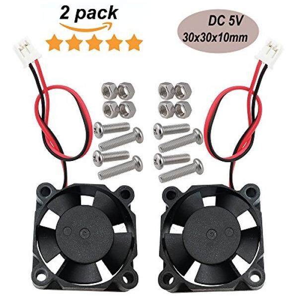 Haitronic 30x30x10mm DC 5V 3010 Quiet(24/32dB) Brushless CPU Cooling Fan (2pin) heat dissipation For Raspberry pi 3, Raspberry Pi 2 Model B/B+ B Plus, 3D printer extruder, DIY Arduino prototyping - intl