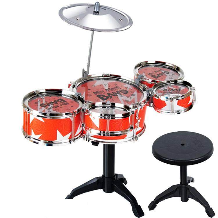 Anak Simulasi Drum Rak Mainan Drum untuk Bermain Musik Jazz dengan Kursi Set-Intl