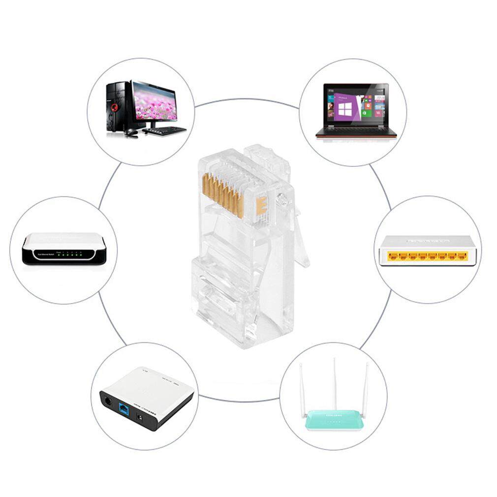 Hadiah Baru Kualitas RJ45 CAT5 Kristal Steker Modular Lan Jaringan Konektor-Internasional