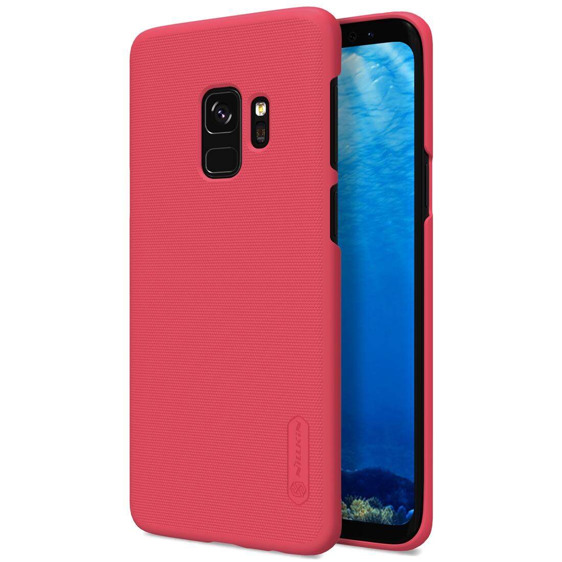 NILLKIN untuk Samsung Galaxy S9 Cembung Cekung Tekstur PC Pelindung Casing Belakang (Merah)-Intl