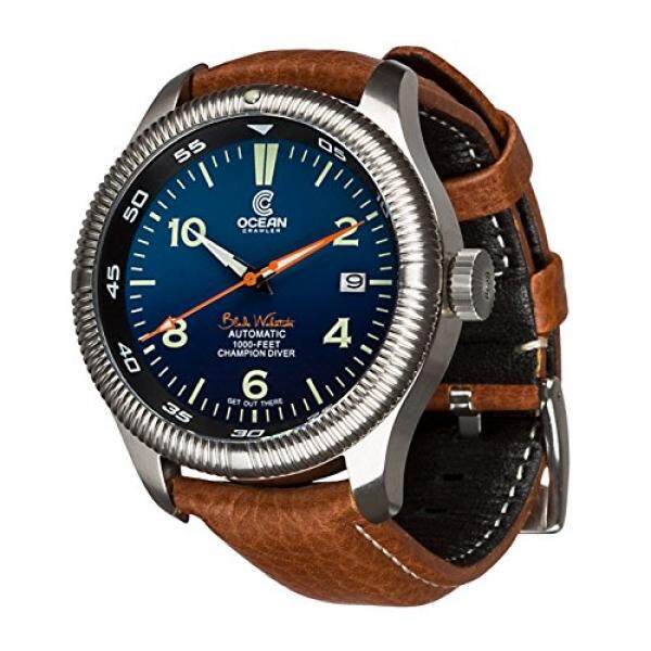 Ocean Crawler Champion Diver Automatic Watch. Blade Wakatobi Blue Face, Rubber And Leather Straps