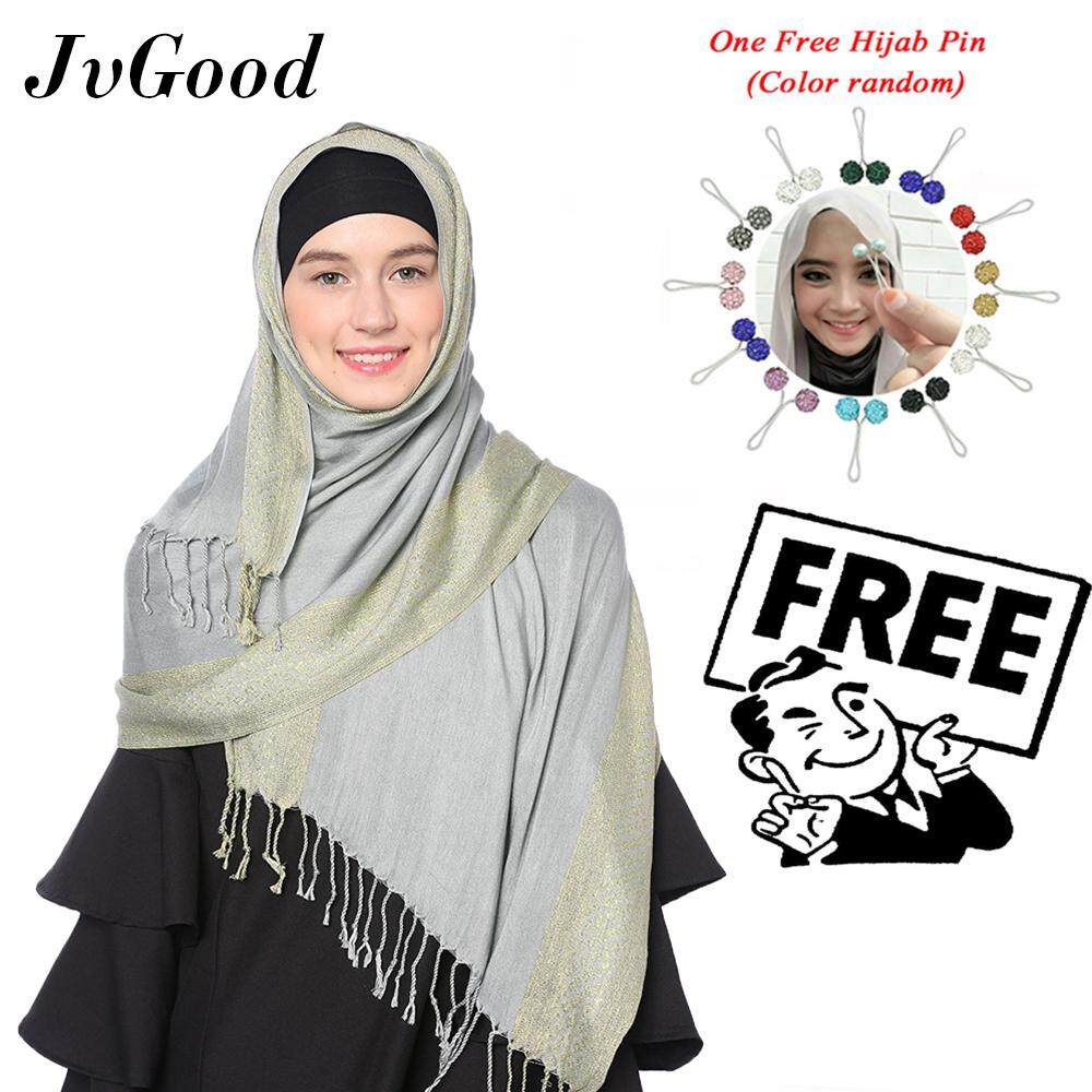 Cek Harga Islamic Womens Hijab Head Scarf Simple Cover Muslim Grey