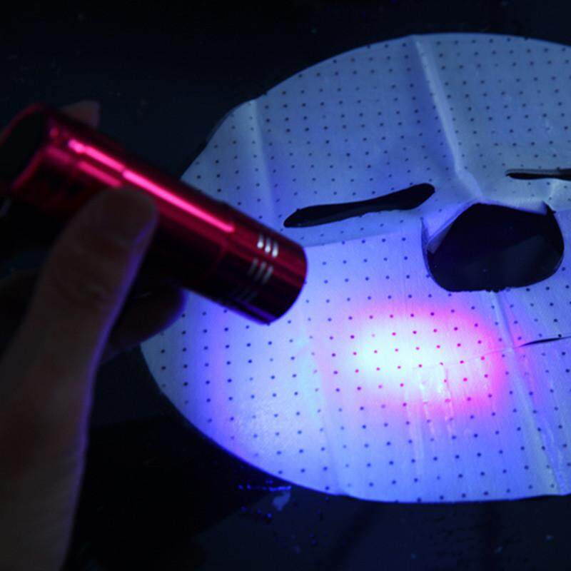Aluminium Mini Ultra Violet UV 9 Senter LED Senter Cahaya Hitam Lampu Terang .