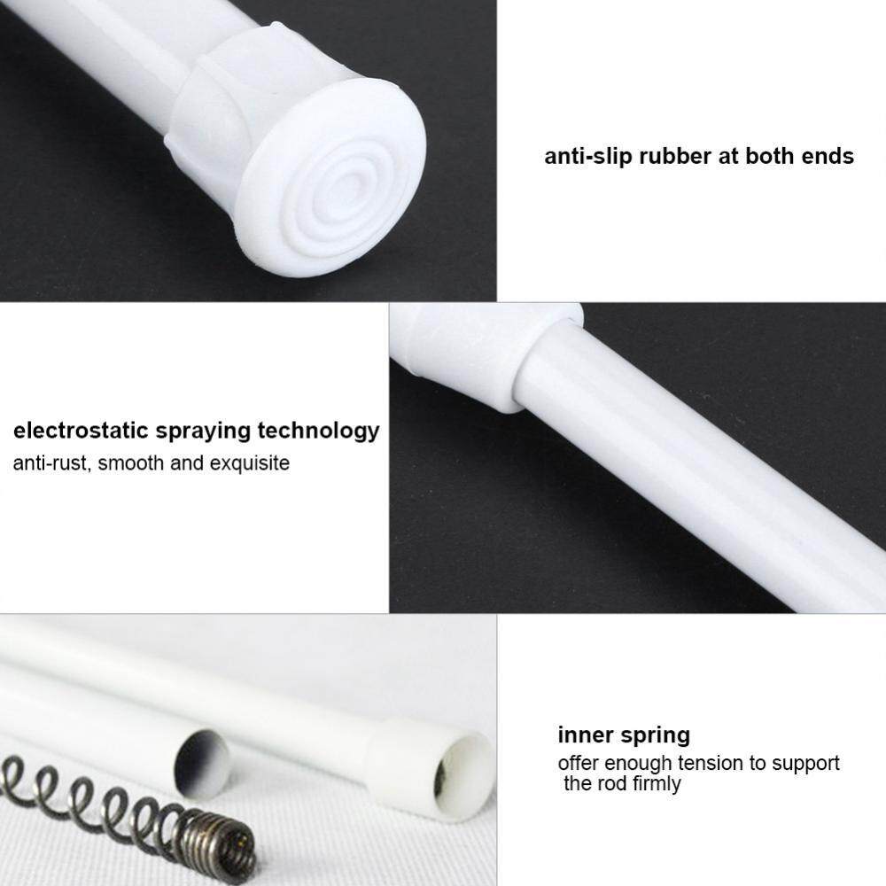 Adjustable Musim Semi Dimuat Batang Tirai Shower Dapat Diperpanjang Tirai Lemari Rel Jendela Tiang-Internasional By Minxin.