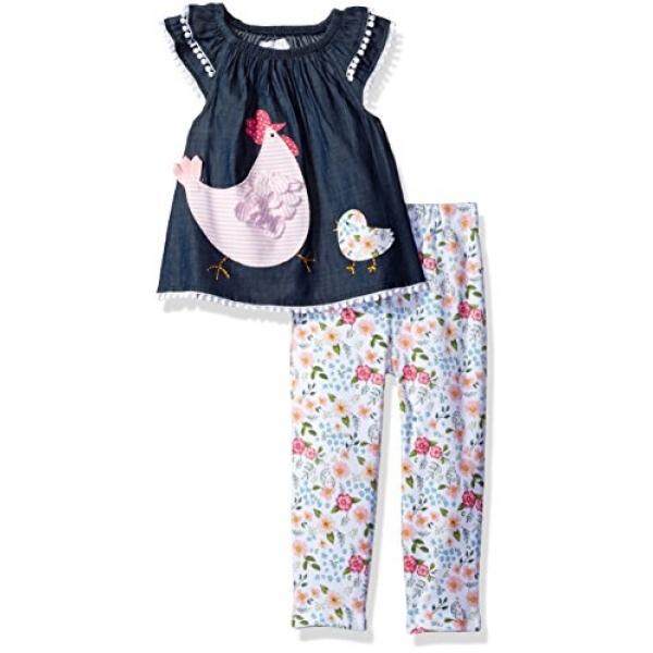 Mud Pie Mud Pie Bayi Perempuan Celana Dua Potong Tanpa Lengan, Ayam, 9-onths-Internasional