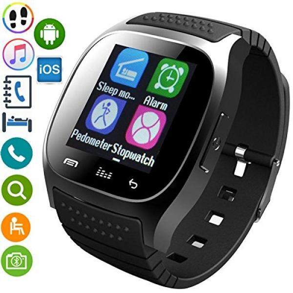 Pintar Jam Tangan Bluetooth Jam Tangan Pintar Layar Sentuh Anti Hilang Kamera Jarak Jauh Alat Pengukur Langkah Kebugaran Pelacak Arloji Ponsel Kompatibel dengan Android IOS sistem Samsung LG HTC IPHONE 8 7 6 S-Internasional