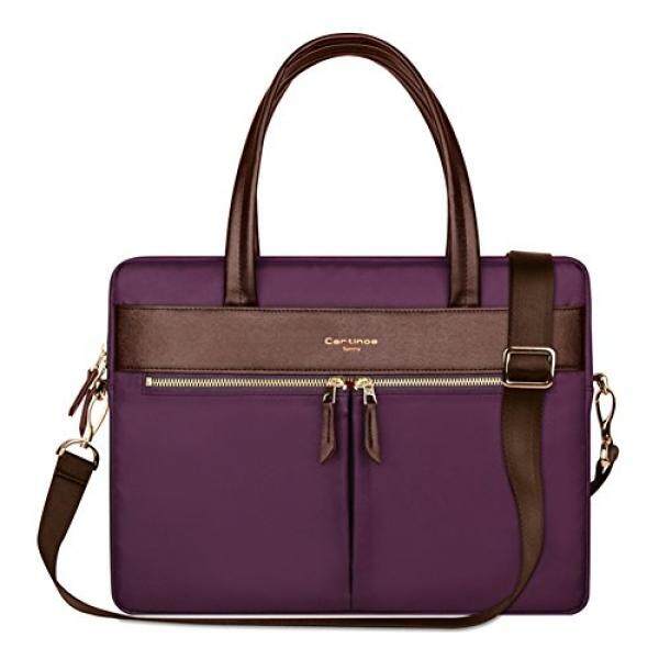 Kuat Bahu Tas untuk 15 Inch Macbook Udara/Macbook Pro/Ponsel Specter/Permukaan Buku/Acer Swift /Asus Zenbook Ultrabook dengan Tali Bahu 15.4 Inch Serba Guna Membawa Laptop Lengan Case Ungu-Internasional