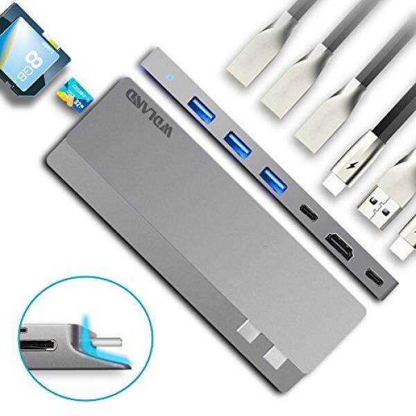 GPL/ USB C Hub,8 in 1 USB C Adapter with 3×USB 3.0 Ports HDMI Thunderbolt-3 SD Card Reader for Macbook Pro 2016/2017 Lenovo ThinkPad X1 Carbon 2017 - Grey/ship from USA - intl