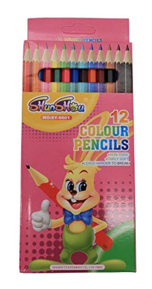 Pensil Berwarna, 12-Count, Paket 1, aneka Warna 12 Pensil Warna Dalam Kotak (Pengemasan Bubuk)-Internasional