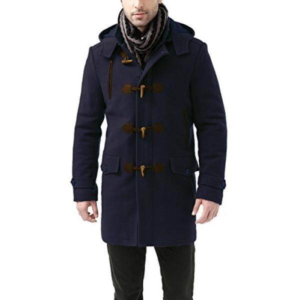 Leather Jackets For Men Mens Bgsd Mens Tyson Wool Blend Leather Trimmed Toggle Coat Navy L Intl