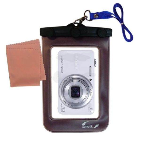 Gomadic Kamera Tahan Air Tas Pelindung Cocok untuk Sony Cybershot WX80-Unik Mengambang Desain Membuat Kamera Bersih dan Kering-Internasional