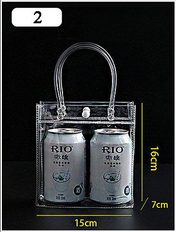 Transparent Soft PVC Gift Tote Packaging Bags with Button Hand Loop Clear Plastic Handbag Cosmetic Bag