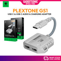 Plextone GS1 USB C ke 3.5mm Type-C Sokongan Mikrofon Gaming Earphones Audio Splitter Phone Charging Adapter HiFi DAC Mic
