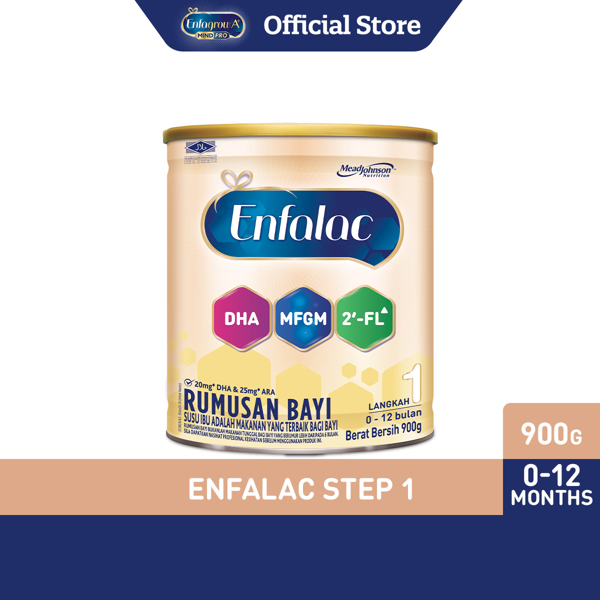 Enfalac Step 1 (0-12Mths) Infant Formula Milk Powder (900g)