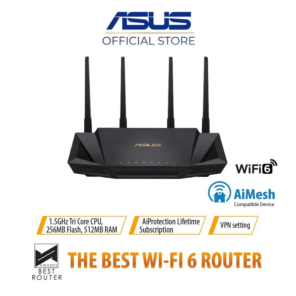 ASUS AX3000 WiFi Router RT-AX3000 AiMesh Wireless AX WiFi 6 for Unifi