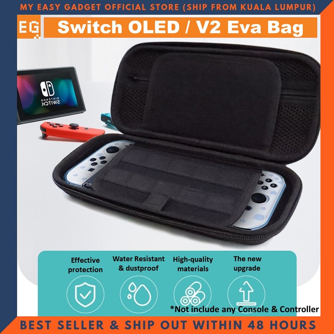 Hard Case Tough EVA Pouch Storage Bag Protective Handle Carry Travel Case for Nintendo Switch OLED Switch V2