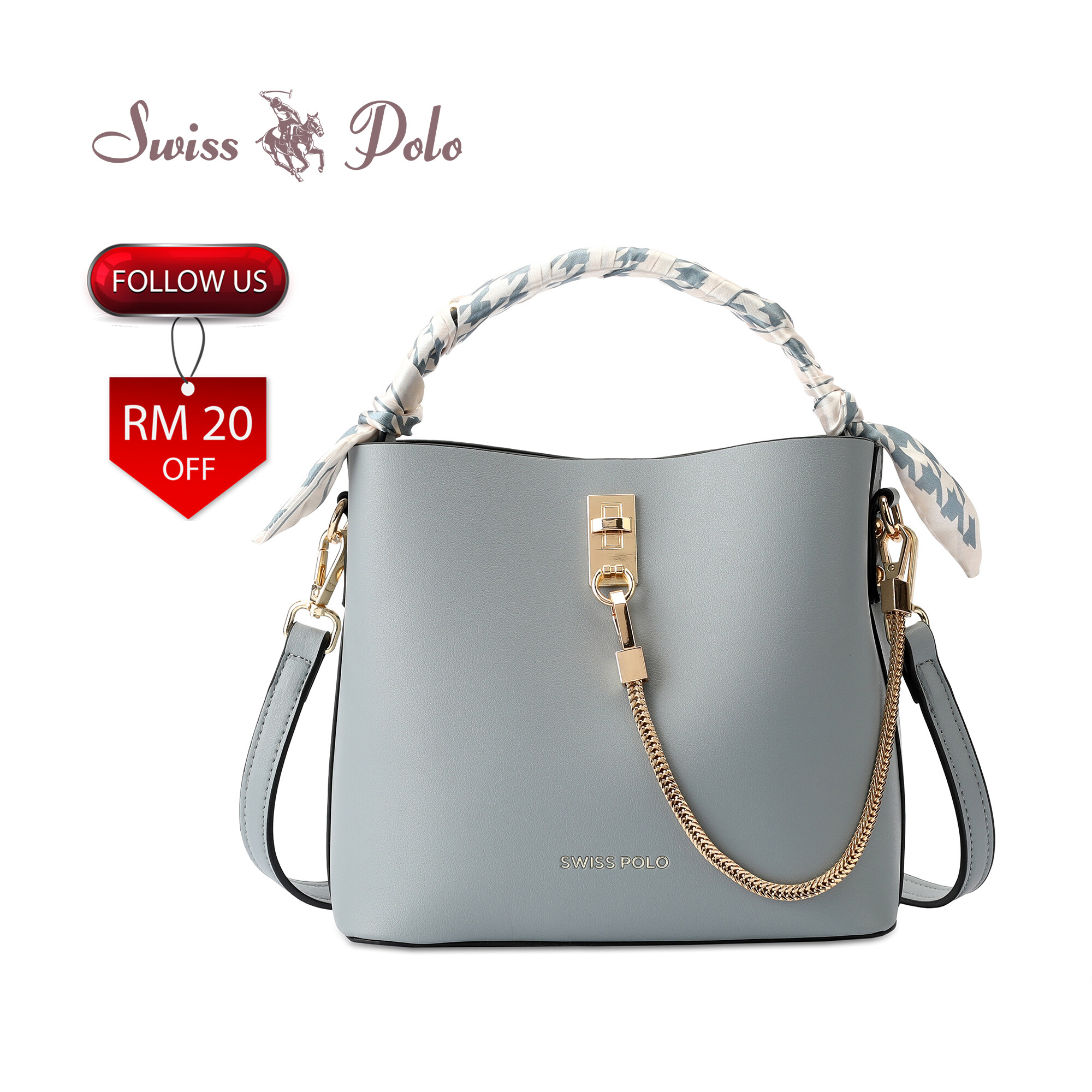 SWISS POLO Ladies Top Handle Sling Bag HCR 9687-3 BLUE