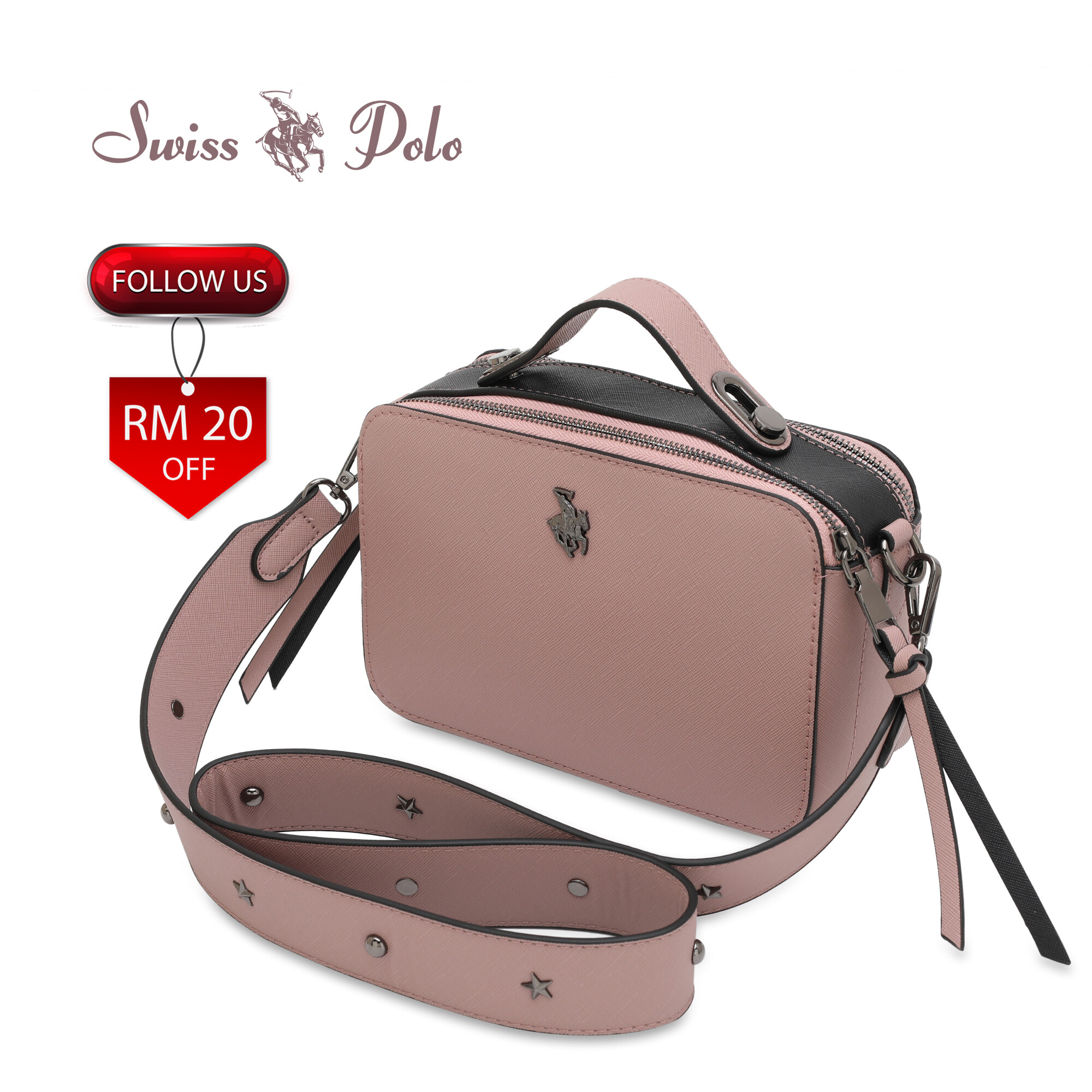 SWISS POLO Ladies Top Handle Sling Bag HFP 1650-2 PINK