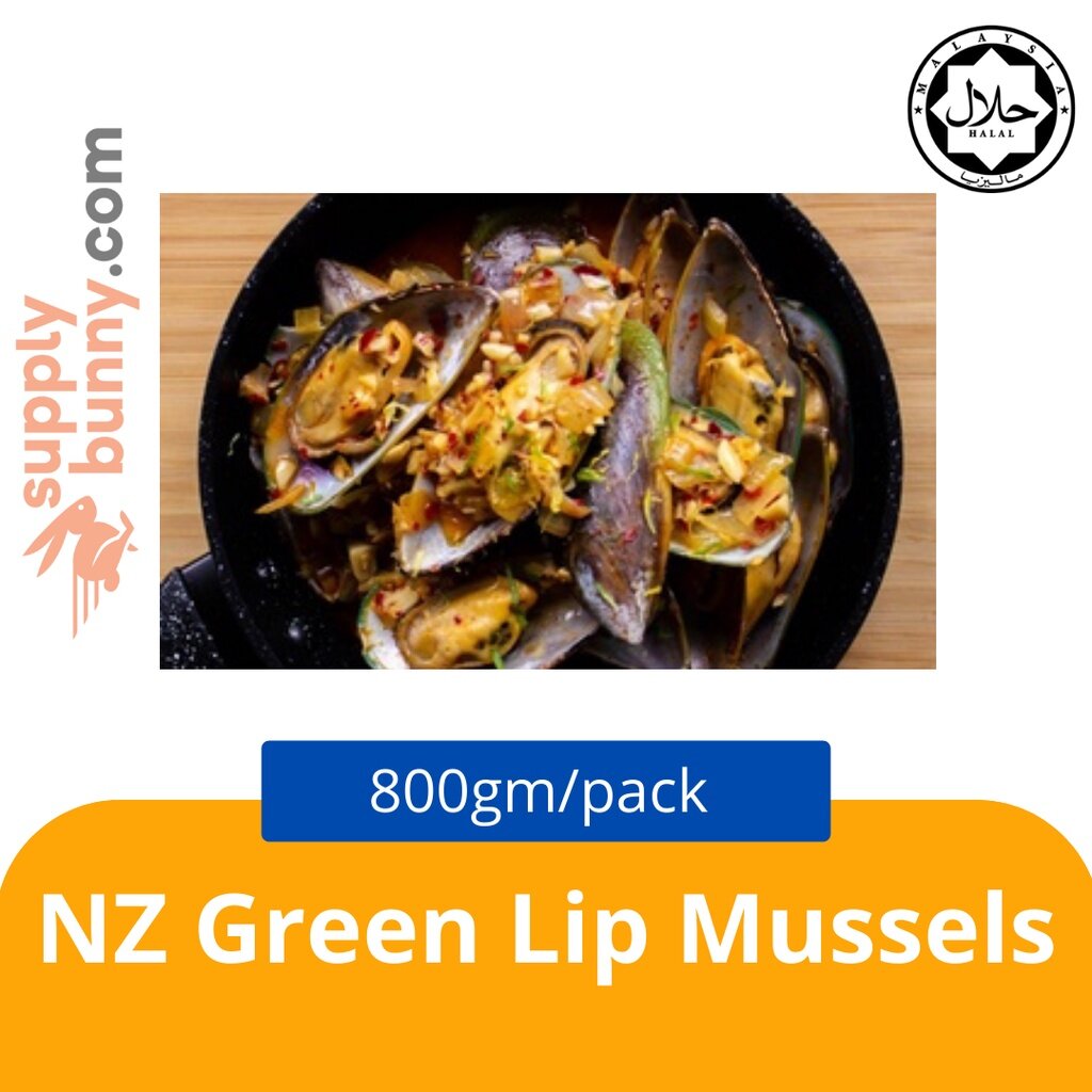 NZ Green Lip Mussels (800g) 青口贝 Lox Malaysia Frozen Mussels Kerang Bibir Hijau