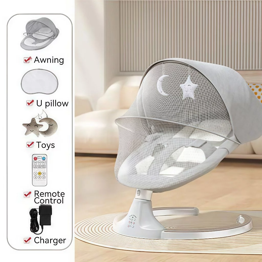 Electric Baby bouncer 3 Gear Timer Multifunctional Soothing Chair Auto swing Newborn Baby Cradle