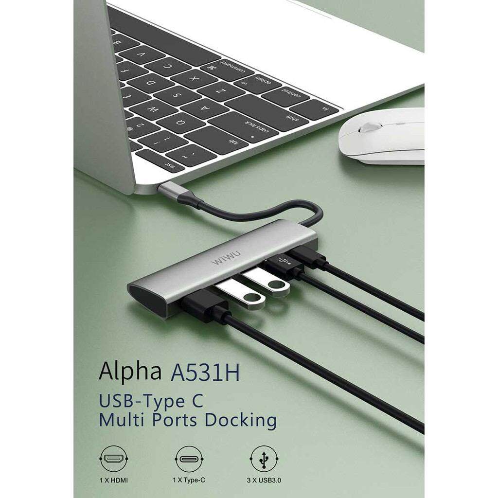 WIWU A531H  5 in 1 USB C Hub for  MacBook Pro 13 16 2020 2019 2018 Multi-function USB 3.0 PD Power for MacBook Air 13 Type-c to HDMI for Computer Accessories