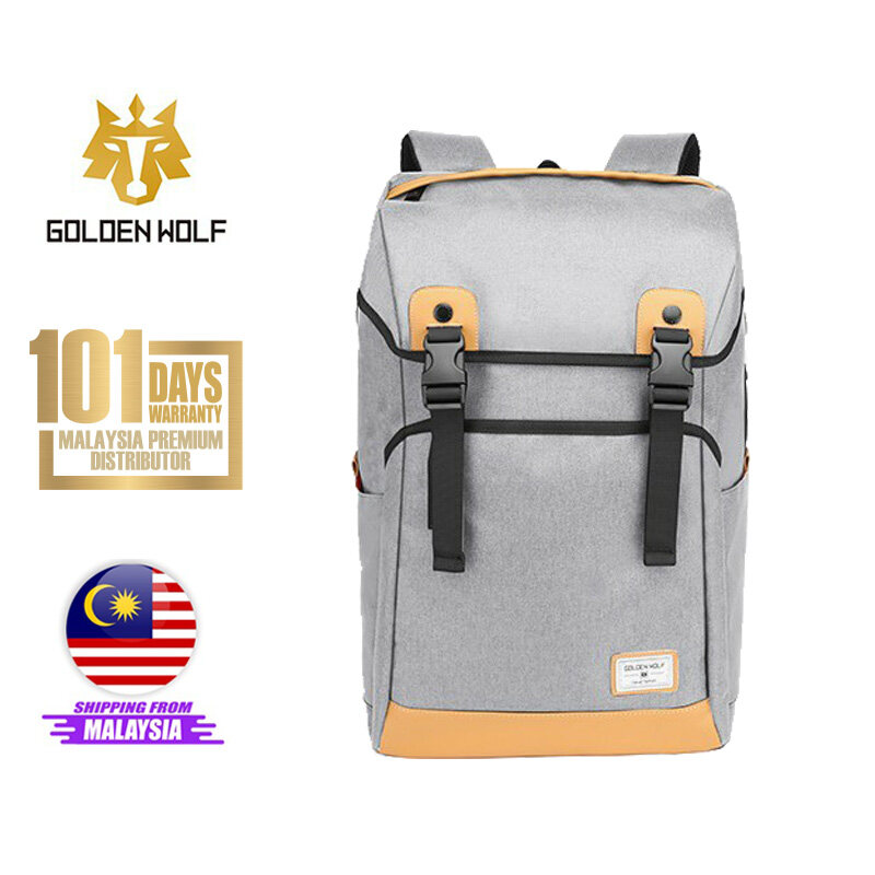 Golden Wolf Pegasus Unisex Travel USB Charging Port Student Laptop Backpack (17 inch)
