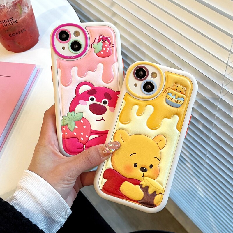 Phim hoạt hình đáng yêu winnie the pooh lotso gấu điện thoại di động vỏ điện thoại cho iphone 15 pro max 15 cộng với 14 pro max 13 pro max 12 pro max silicon mềm vỏ lưng điện thoại chống sốc cho iphone 11 pro max ốp lưng