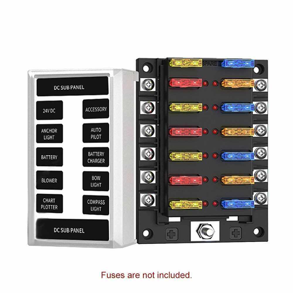 12 Way Blade Fuse Block Fuse Holder Box New 6 Circuit ATP/ATC/ATO with ...