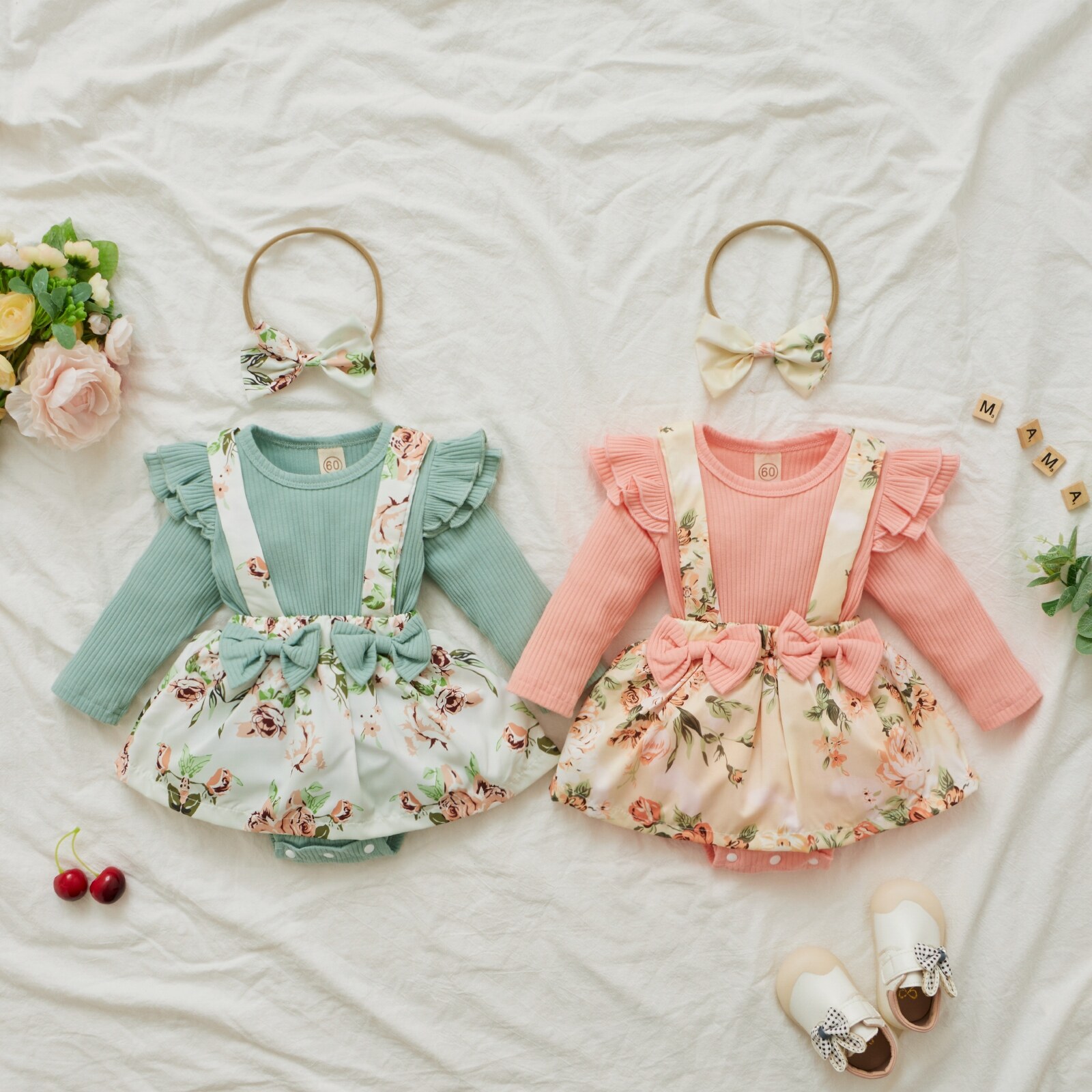 【flowerlove fashionable】(Thời trang hoa) Bộ quần áo bé gái trẻ sơ sinh Quần áo bé gái Bộ sơ sinh-trẻ sơ sinh sơ sinh dễ thương-aliexpressunderwear &amp; đồ ngủ